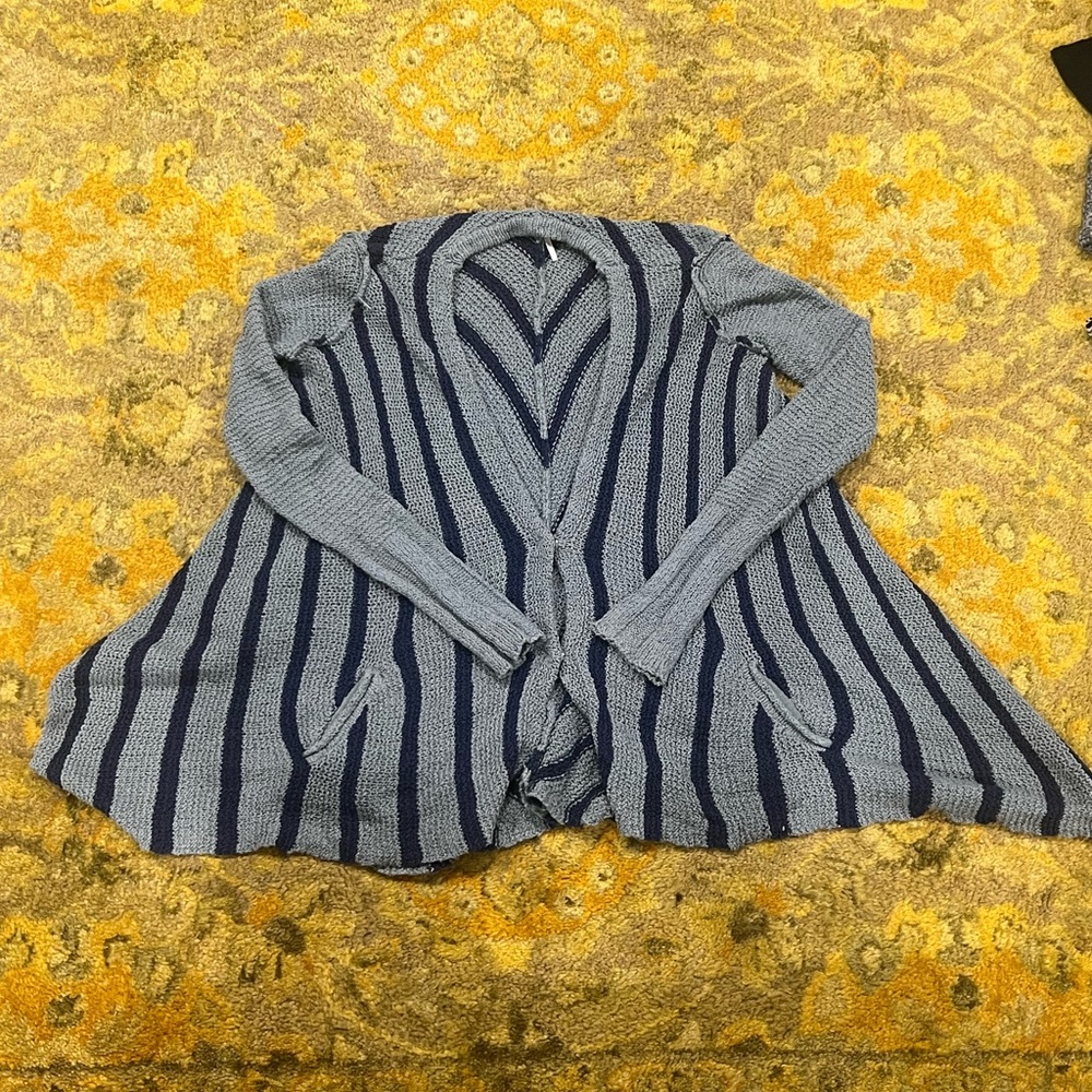 Free People Striped Blue and Blue Women's Sweater Free People